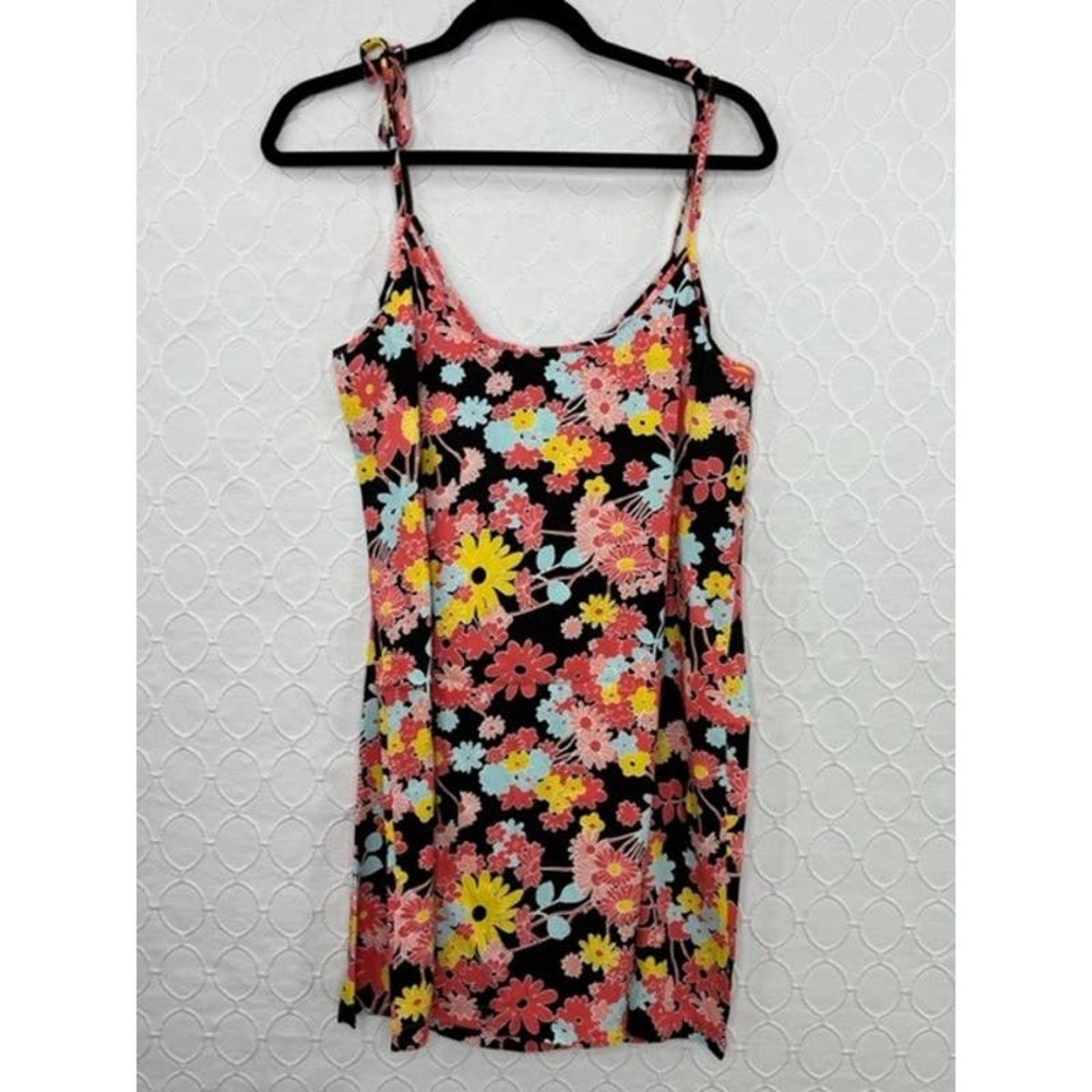 Modcloth Floral Paradise-Worthy Tie-Shoulder Shift Dress Resort Black NWT - Picture 5 of 5